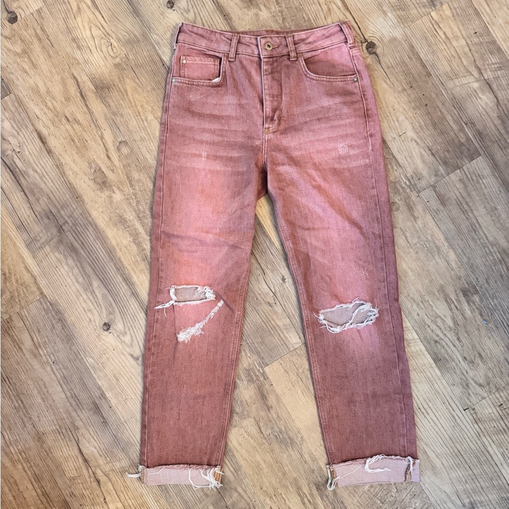 Pilcro The Vintage Straight Distressed Ankle Jeans Size 27